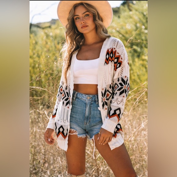 Aztec Print oversized cardigan - Picture 1 of 2